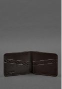 Фото Мужское кожаное портмоне 4.1 (4 кармана) коричневое Карбон BlankNote (BN-PM-4-1-choko-karbon) 
