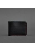 Фото Мужское кожаное портмоне 4.1 (4 кармана) черное с красной нитью