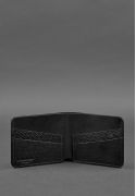Фото Мужское кожаное портмоне 4.1 (4 кармана) черное Карбон