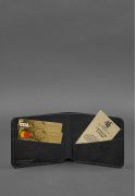 Фото Мужское кожаное портмоне 4.1 (4 кармана) черное Карбон
