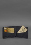 Фото Мужское кожаное портмоне 4.1 (4 кармана) синее Карбон