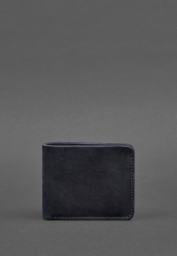 Фото Мужское кожаное портмоне 4.1 (4 кармана) синее