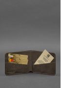 Фото Мужское кожаное портмоне 4.1 (4 кармана) темно-коричневое Карбон