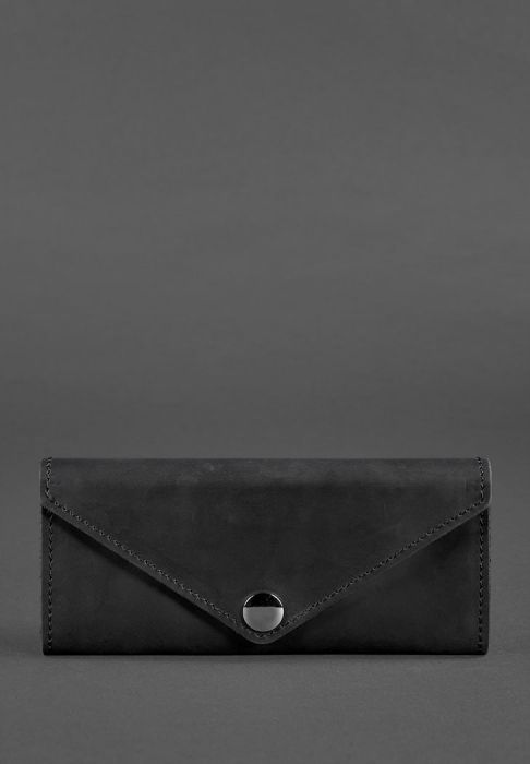 Женский кожаный кошелек Керри 1.0 черный Crazy Horse