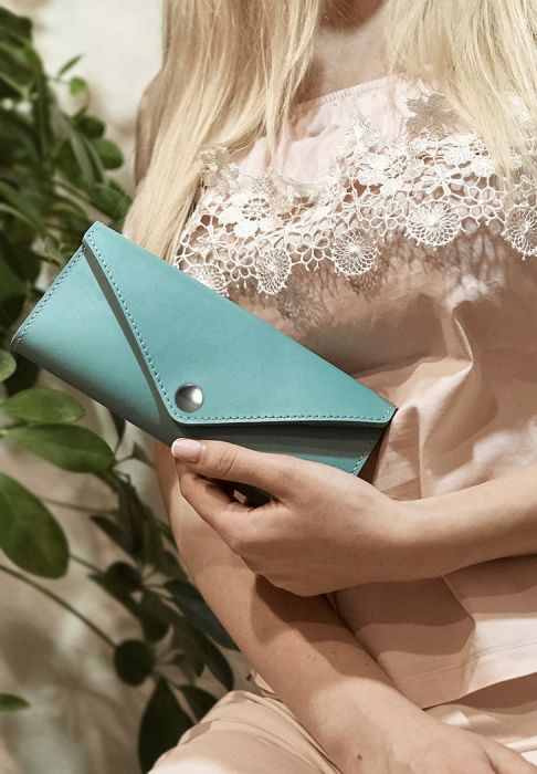 Фото Женский кожаный кошелек Керри 1.0 бирюзовый