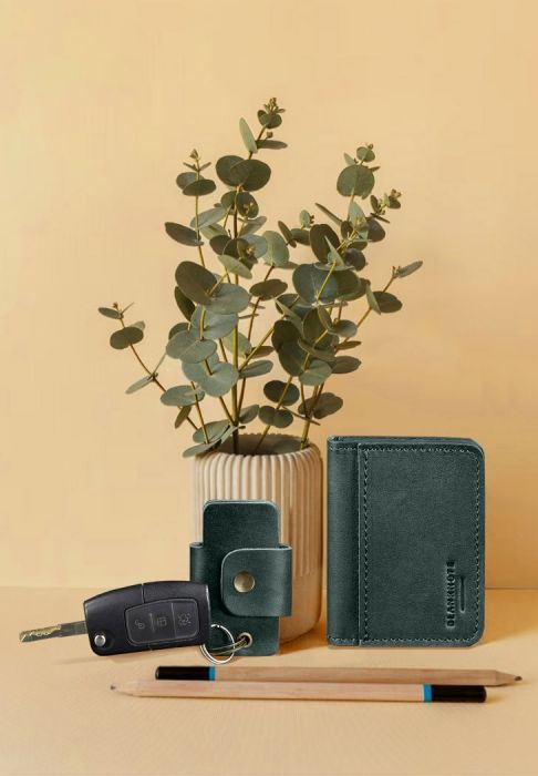 Набір шкіряних аксесуарів AUTO 1.0 зелений