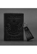 Фото Подарочный набор кожаных аксессуаров с украинской символикой черный (BN-SET-42-UA-g-kr)