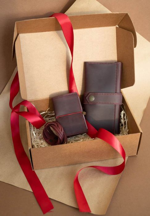 Женский подарочный набор кожаных аксессуаров Париж Crazy Horse