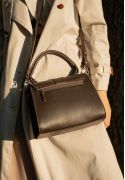 Жіноча шкіряна сумка Ester темно-коричнева краст (TW-Ester-brown) - фото