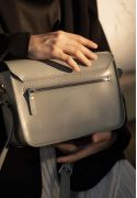 Жіноча шкіряна міні сумка Moment сіра (TW-Moment-grey) - фото