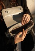 Женская кожаная мини сумка Moment серая (TW-Moment-grey) фото