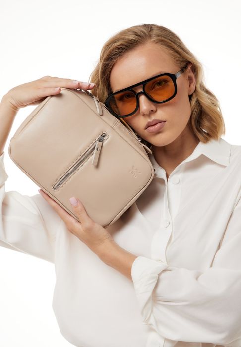 Женская кожаная сумка Avenue светло-бежевый краст