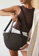 Жіноча шкіряна сумка Bella темно-коричнева - Фото 2 