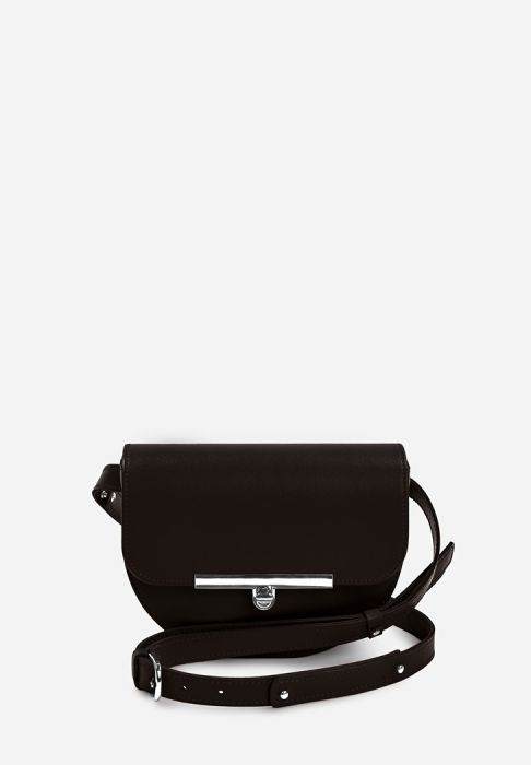 Женская кожаная сумка поясная-кроссбоди Bridget темно-коричневая