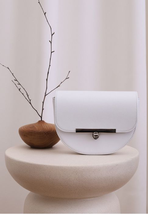 Жіноча шкіряна сумка поясна-кросбоді Bridget біла