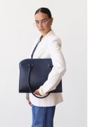 Женская сумка из натуральной кожи Business темно-синяя - Фото 2 