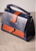 Фото Женская кожаная сумка Ester сине-коричневая (TW-Ester-dark-blue-kon)