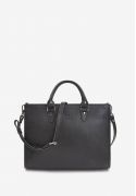 Жіноча шкіряна сумка Fancy A4 чорна краст (TW-Fency-А4-black) - фото