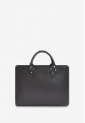 Жіноча шкіряна сумка Fancy A4 чорна краст (TW-Fency-А4-black) - фото