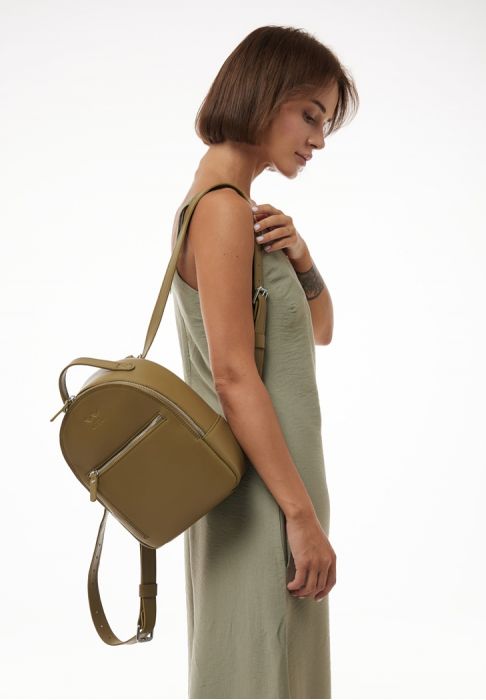 Кожаный рюкзак Groove S оливковый