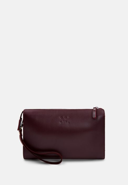 Кожаный млатч бордовый краст