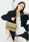 Жіноча шкіряна міні сумка Moment оливкова (TW-Moment-olive) - фото