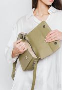 Женская кожаная мини сумка Moment оливковая (TW-Moment-olive) фото