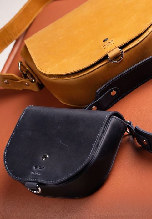 Женская кожаная сумка Ruby S синяя винтажная