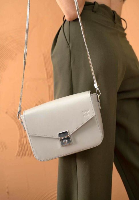 Женская кожаная сумочка Yoko серая