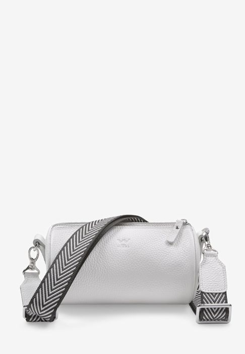 Кожаная сумка поясная-кроссбоди Cylinder белая флотар