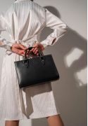 Жіноча шкіряна сумка Fancy чорна (TW-Fency-black-ksr) фото