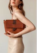 Жіноча шкіряна сумка Nora коньячно-коричнева вінтажна (TW-Nora-kon-brw-crz) фото