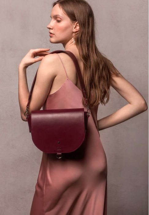 Женская кожаная сумка Ruby L бордовая