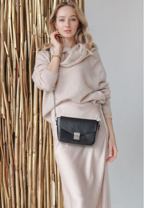 Жіноча шкіряна сумочка Yoko чорна