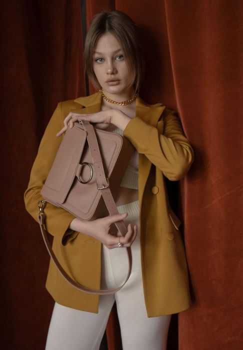 Женская кожаная сумка Jessie карамель краст