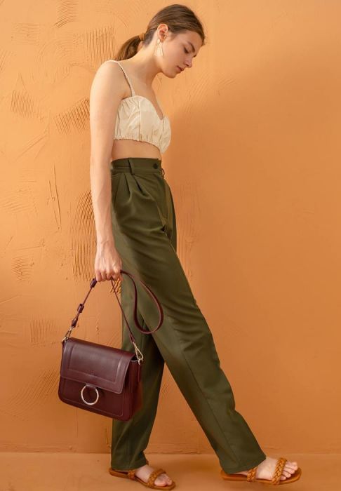 Женская кожаная сумка Jessie бордовая