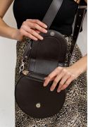 Фото Женская кожаная сумка Mandy темно-коричневая (TW-Mandy-brown)