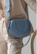 Фото Женская кожаная сумка Mandy голубая (TW-Mandy-blue)
