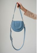 Фото Женская кожаная сумка Mandy голубая (TW-Mandy-blue)