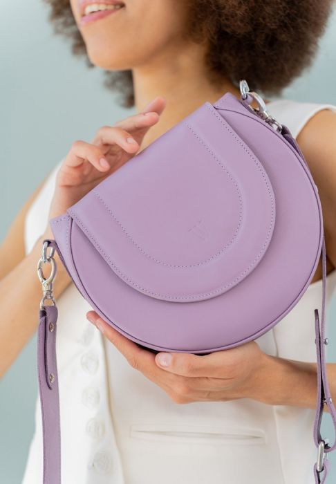 Женская кожаная сумка Mandy лавандовая