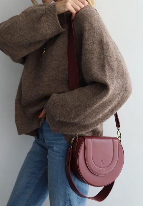 Женская кожаная сумка Mandy марсала