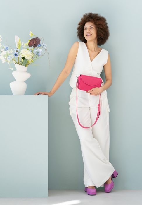 Женская кожаная сумка Molly фуксия