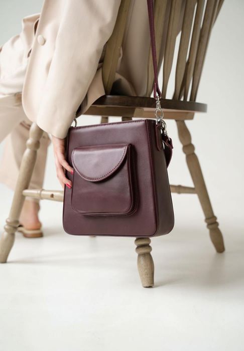 Женская кожаная сумка Stella марсала