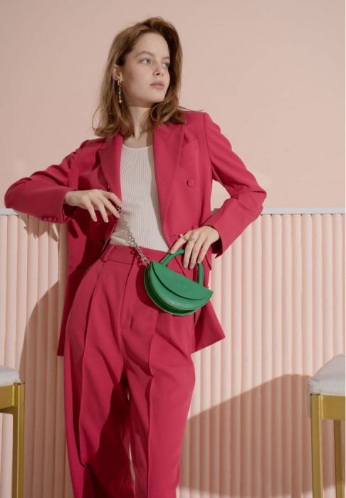 Женская кожаная мини-сумка Сhris micro зеленая