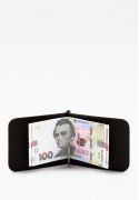 Фото Кожаный зажим для денег черный винтаж (TW-MoneyClip-black-crz)