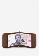 Фото Кожаный зажим для денег светло-коричневый (TW-MoneyClip-kon-ksr)