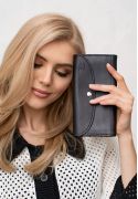 Фото Кожаный кошелек Smart Wallet черный краст (TW-Smart-black)