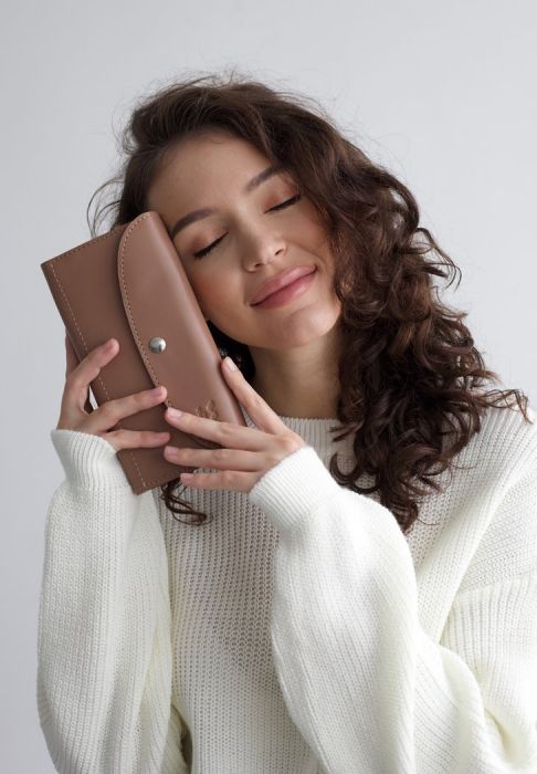 Кожаный кошелек Smart Wallet карамель краст