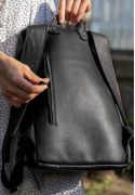 Фото Кожаный рюкзак Cloud S 2.0 черный зернистый (TW-Cloud-S-2-black-flo)