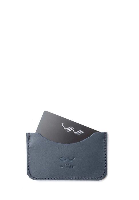 Кожаный кардхолдер Pocket синий
